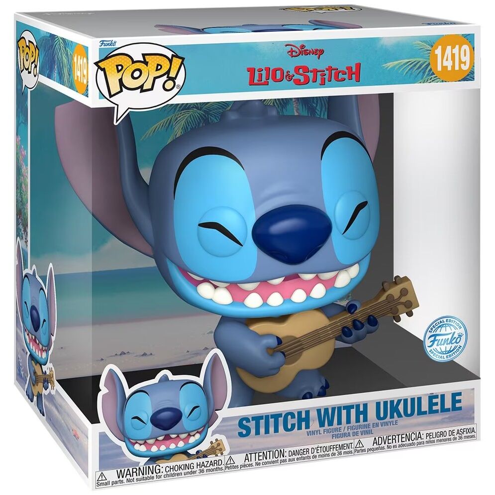 Figura POP Disney Stitch Ukelele Exclusive 25cm - Nº 1419